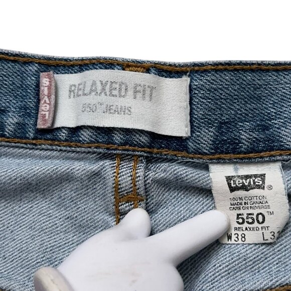 Levi's Denim Jeans Mens Size 38x31 (Fits 38x30) 550 Relaxed Fit Blue VTG Y2K - Picture 4 of 8